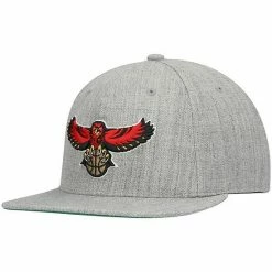 Best Pirce 😀 Unbranded Men's Mitchell & Ness Heathered Gray Atlanta Hawks Hardwood Classics Team 2.0 Snapback Hat ✔️