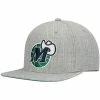 Discount 🌟 Unbranded Men's Mitchell & Ness Heathered Gray Dallas Mavericks Hardwood Classics Team 2.0 Snapback Hat ⭐