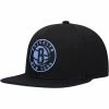 Promo ❤️ Unbranded Men's Mitchell & Ness Black Brooklyn Nets Two Tonal Snapback Hat 🥰