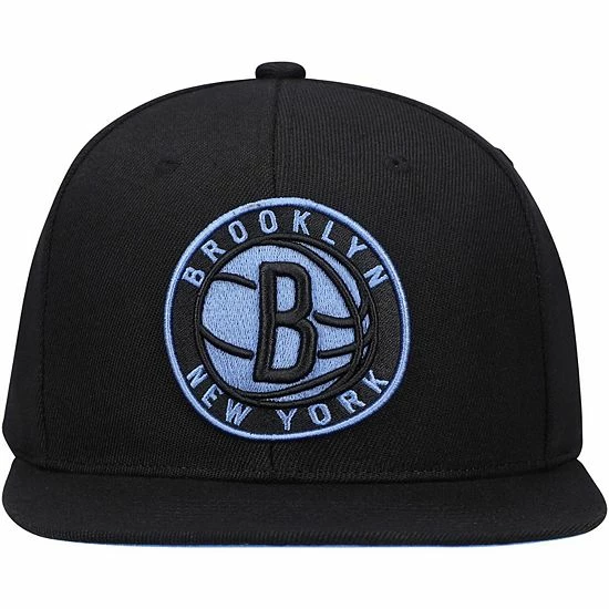 Promo ❤️ Unbranded Men's Mitchell & Ness Black Brooklyn Nets Two Tonal Snapback Hat 🥰 - Image 3