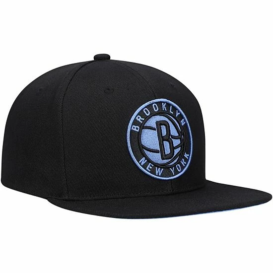 Promo ❤️ Unbranded Men's Mitchell & Ness Black Brooklyn Nets Two Tonal Snapback Hat 🥰 - Image 4