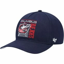Wholesale 😍 Unbranded Men's '47 Navy Columbus Blue Jackets Reflex Hitch Snapback Hat 👍