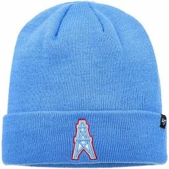 Discount 🌟 Unbranded Men's '47 Light Blue Houston Oilers Legacy Cuffed Knit Hat ⭐