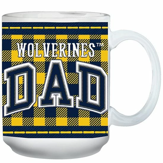Hot Sale ⭐ Unbranded Michigan Wolverines 15oz. Buffalo Plaid Father's Day Mug ❤️ - Image 2