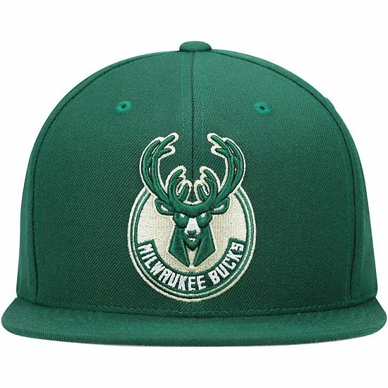 Brand new ๐ Unbranded Men's Mitchell & Ness Hunter Green Milwaukee Bucks Team Ground Snapback Hat ๐ - Image 3