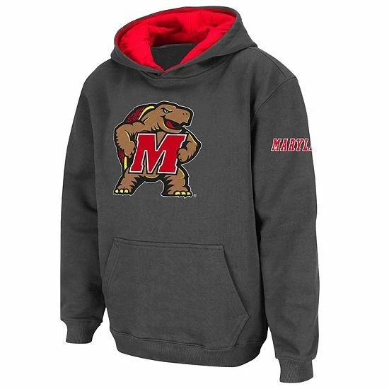 Wholesale โ๏ธ Unbranded Youth Stadium Athletic Charcoal Maryland Terrapins Big Logo Pullover Hoodie ๐
