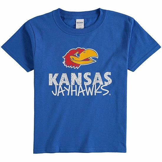 Brand new ⌛ Unbranded Youth Royal Kansas Jayhawks Team Logo T-Shirt 🎁