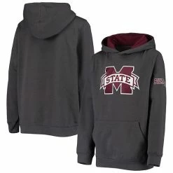 Best deal 🎉 Unbranded Youth Charcoal Mississippi State Bulldogs Big Logo Pullover Hoodie 👍