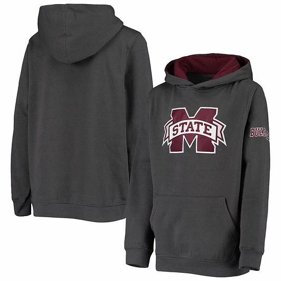 Best deal ๐ Unbranded Youth Charcoal Mississippi State Bulldogs Big Logo Pullover Hoodie ๐ - Image 2