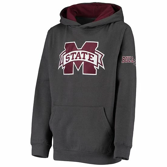 Best deal ๐ Unbranded Youth Charcoal Mississippi State Bulldogs Big Logo Pullover Hoodie ๐ - Image 3