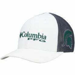 Cheap ⌛ Unbranded Men's Columbia White Michigan State Spartans PFG Snapback Adjustable Hat 🛒
