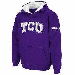 Budget ✔️ Unbranded Youth Stadium Athletic Purple TCU Horned Frogs Big Logo Pullover Hoodie 🎁