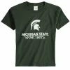 New 🔔 Unbranded Youth Green Michigan State Spartans Crew Neck T-Shirt 💯