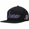 Promo 🧨 Unbranded Men's Mitchell & Ness Black Utah Jazz Hardwood Classics Foundation Script Snapback Hat 🛒
