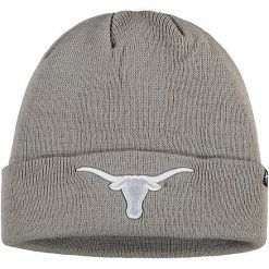 Hot Sale 🧨 Unbranded Men's '47 Gray Texas Longhorns Raised Cuffed Knit Hat 🛒