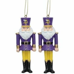 Best deal 🎉 Unbranded Minnesota Vikings 2-Pack Santa Nutcracker Ornament Set ⌛