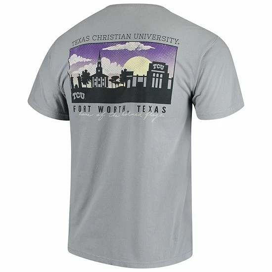 Coupon 😍 Unbranded Men's Gray TCU Horned Frogs Team Comfort Colors Campus Scenery T-Shirt ✔️ - Image 4