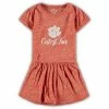New 🧨 Unbranded Infant 👧 Girls Orange Clemson Tigers Knobby Slub T-Shirt 👗 Dress ✔️