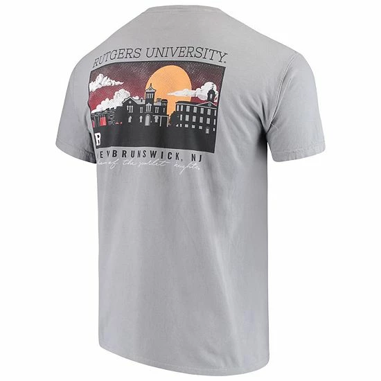Hot Sale ๐ Unbranded Men's Gray Rutgers Scarlet Knights Team Comfort Colors Campus Scenery T-Shirt ๐ - Image 4