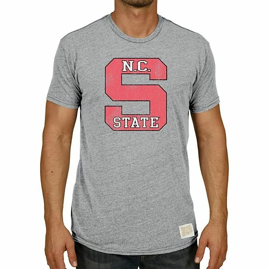 Promo โค๏ธ Unbranded Men's Original Retro Brand Heathered Gray NC State Wolfpack Vintage Logo Tri-Blend T-Shirt ๐ - Image 4