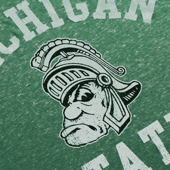 Budget ๐ฅ Unbranded Men's Original Retro Brand Heather Green Michigan State Spartans Vintage Gruff Tri-Blend T-Shirt โ๏ธ - Image 3