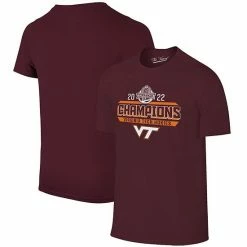Wholesale ⌛ Unbranded Men's Original Retro Brand Maroon Virginia Tech Hokies 2022 ACC Men's 🏀 Basketball Conference Tournament Champions Locker Room T-Shirt 🔥