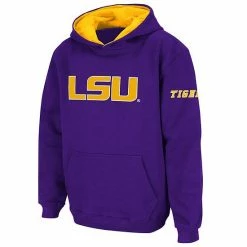 Hot Sale 🥰 Unbranded Youth Stadium Athletic Purple LSU Tigers Big Logo Pullover Hoodie ❤️