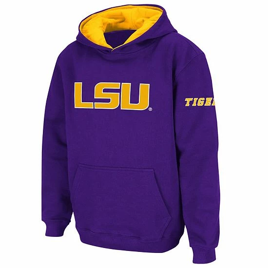 Hot Sale 🥰 Unbranded Youth Stadium Athletic Purple LSU Tigers Big Logo Pullover Hoodie ❤️
