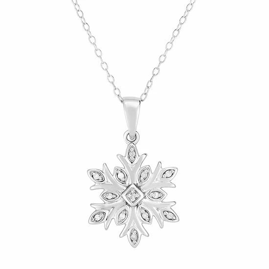 Flash Sale ๐ Unbranded 1/10 Carat T.W. Diamond Sterling Silver Snowflake Pendant Necklace ๐