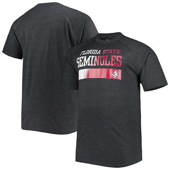 Cheap ✔️ Unbranded Men's Charcoal Florida State Seminoles Big & Tall Raglan T-Shirt ⭐ - Image 2