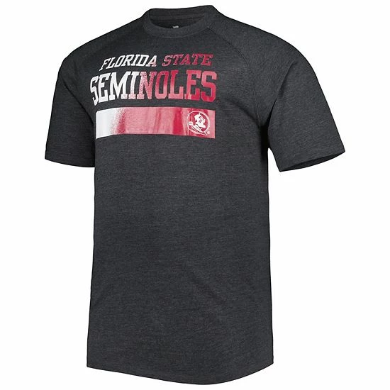 Cheap ✔️ Unbranded Men's Charcoal Florida State Seminoles Big & Tall Raglan T-Shirt ⭐ - Image 3