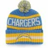 Hot Sale ⭐ Unbranded Men's '47 Powder Blue Los Angeles Chargers Bering Cuffed Knit Hat With Pom 👍