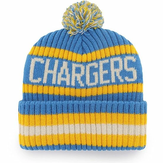 Hot Sale โญ Unbranded Men's '47 Powder Blue Los Angeles Chargers Bering Cuffed Knit Hat With Pom ๐ - Image 3