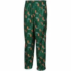Outlet 😉 Unbranded Miami Hurricanes Youth Green Team Logo Flannel Pajama Pants 🤩