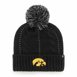 Best deal 🌟 Unbranded 👩 Women's '47 Black Iowa Hawkeyes Bauble Cuffed Knit Hat With Pom ⭐