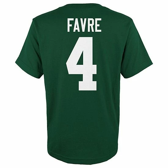Deals 🧨 Unbranded Youth Mitchell & Ness Brett Favre Green Green Bay Packers Retired Retro Player Name & Number T-Shirt 🥰 - Image 4