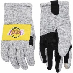 Buy 👏 Unbranded Men's FOCO Gray Los Angeles Lakers Team Knit Gloves 🔥