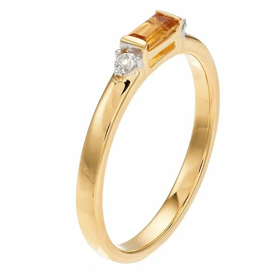 Budget 🥰 Unbranded 14k Gold Over Silver Lab-Created White Sapphire & Gemstone Ring Blue Topaz ✔️ - Image 3