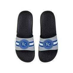Hot Sale 🔥 Unbranded FOCO Kansas City Royals Stripe Raised Slide 🩴 Sandals 🔔
