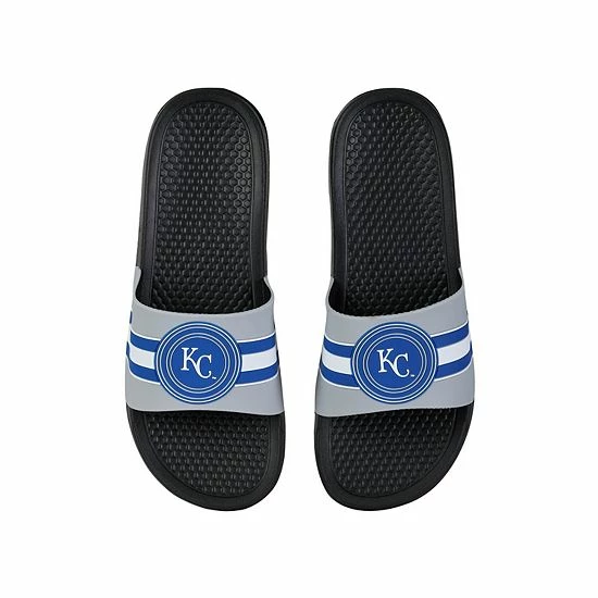 Hot Sale ๐ฅ Unbranded FOCO Kansas City Royals Stripe Raised Slide ๐ฉด Sandals ๐