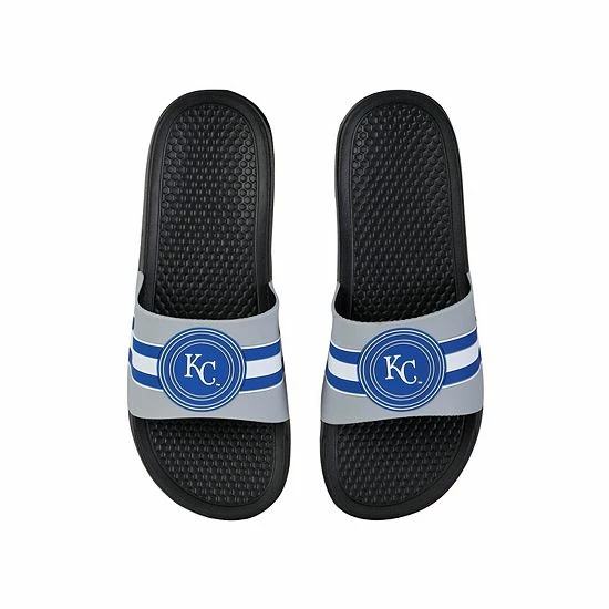 Hot Sale ๐ฅ Unbranded FOCO Kansas City Royals Stripe Raised Slide ๐ฉด Sandals ๐ - Image 2