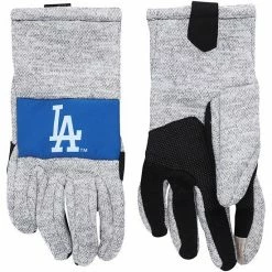 Coupon 🌟 Unbranded Men's FOCO Gray Los Angeles Dodgers Team Knit Gloves 🎉