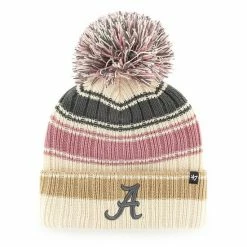 Top 10 ❤️ Unbranded 👩 Women's '47 Cream Alabama Crimson Tide Daphne Cuffed Knit Hat With Pom 💯