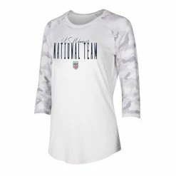 Best Pirce ✔️ Unbranded 👩 Women's Concepts Sport Cream/Gray USWNT Composite 3/4-Sleeve Raglan Top ✨