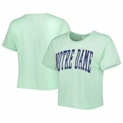 Flash Sale 🥰 Unbranded 👩 Women's ZooZatz Mint Notre Dame Fighting Irish Core Fashion Cropped T-Shirt 🧨