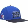 Cheapest 👏 Unbranded Men's '47 Royal Philadelphia 76ers Blockshed Captain Snapback Hat 🔥