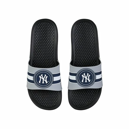 Wholesale ๐ Unbranded FOCO New York Yankees Stripe Raised Slide ๐ฉด Sandals โญ