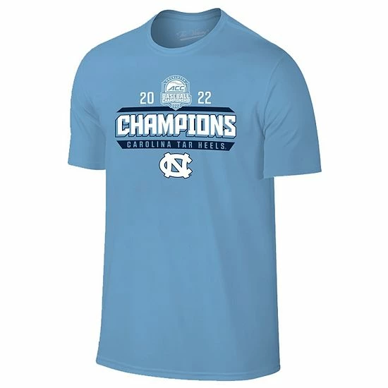 Cheap 🎉 Unbranded Men's Original Retro Brand Carolina Blue North Carolina Tar 👠 Heels 2022 ACC ⚾ Baseball Conference Tournament Champions T-Shirt 🔥 - Image 2