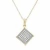 Flash Sale 🤩 Unbranded 1/8 Carat T.W. Diamond 10k Gold Square Pendant Necklace 🌟
