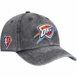 Budget ⌛ Unbranded Men's '47 Black Oklahoma City Thunder 75th Anniversary Rocker Clean Up Adjustable Hat 🤩